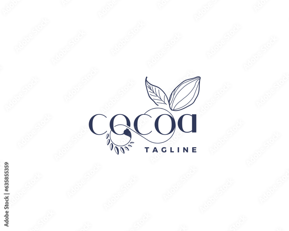 Modern and classic cocoa typography logo design.