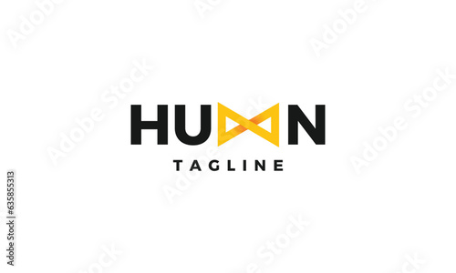 Modern human with M letter mark unique logo design.