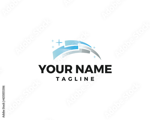 Modern and strong glass business logo design.