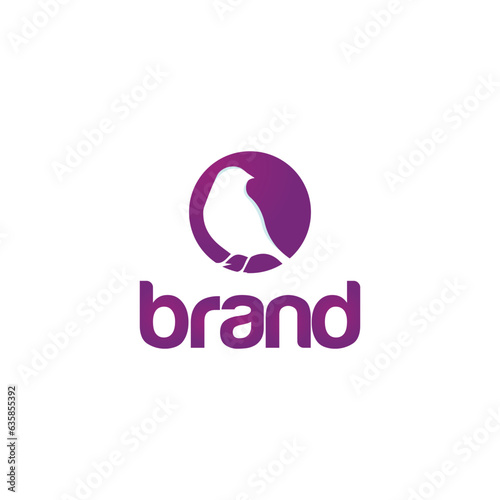 Modern negative space bird logo for modern business and industry.