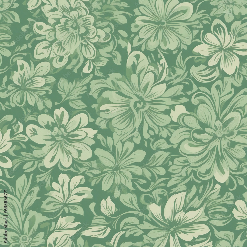 Seamless floral background. Generative AI. Seamless floral background. Generative AI.