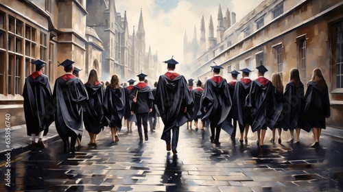 Students marching on their graduation day