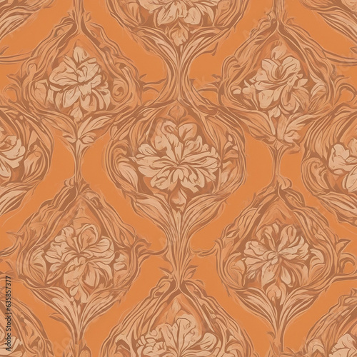 Seamless pattern with elements. Generative AI.