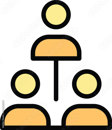 Election people group icon outline vector. Vote online. Mobile poll color flat