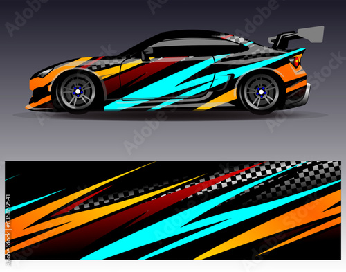 Graphic abstract stripe racing background designs for vehicle  rally  race  adventure and car racing livery