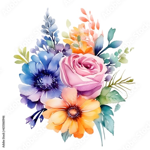 Bouquet of flowers on white background © arte ador