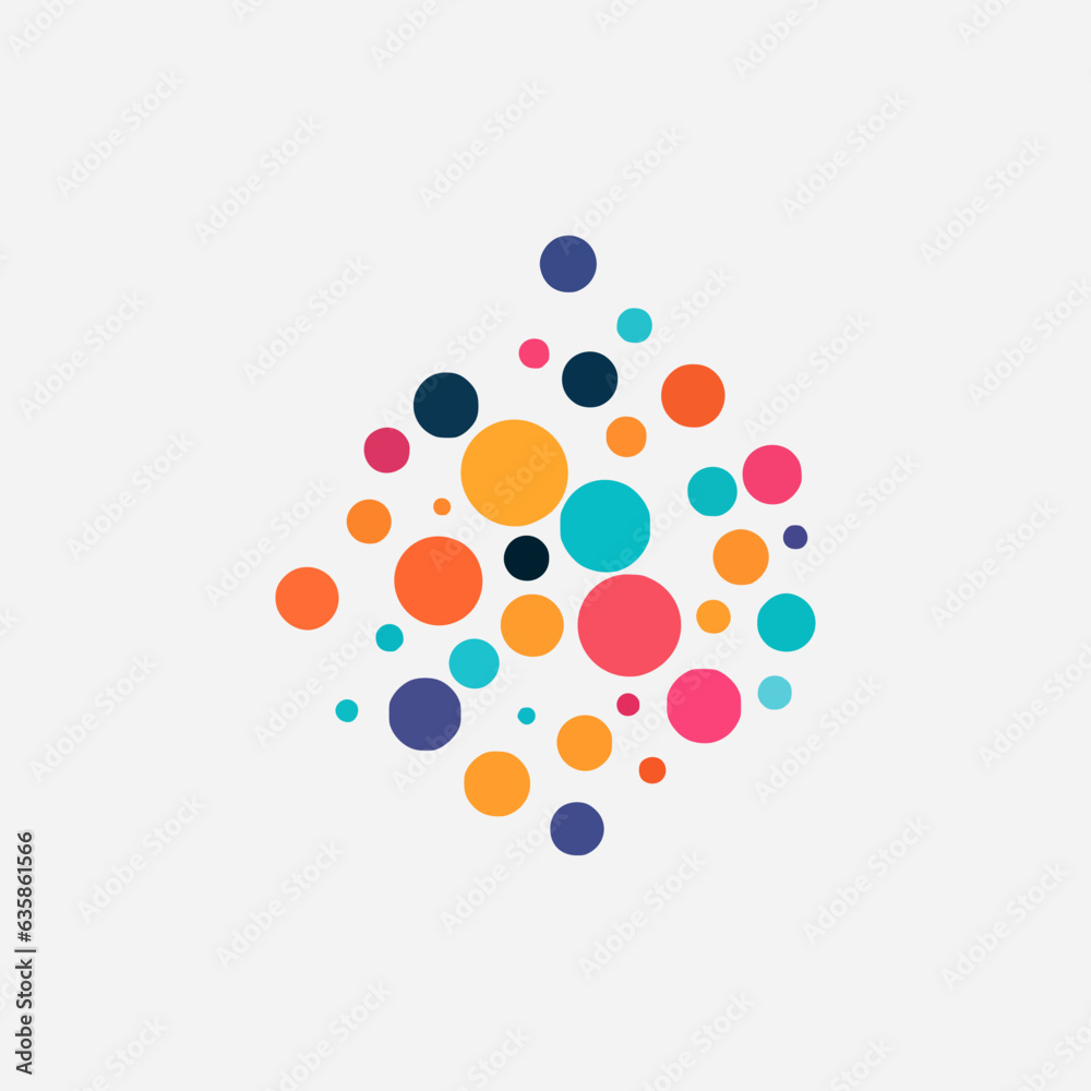 simple colorful dot studio design logo vector illustration template design