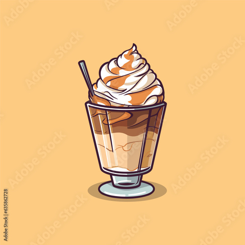 coffee ice cream clip art illustration