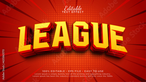 League 3d bold editable text effect