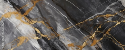 Panel kuchenny z motywem Natural gray marble texture background with golden inserts