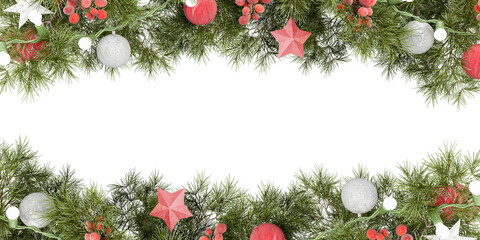 Christmas frame with fir branches