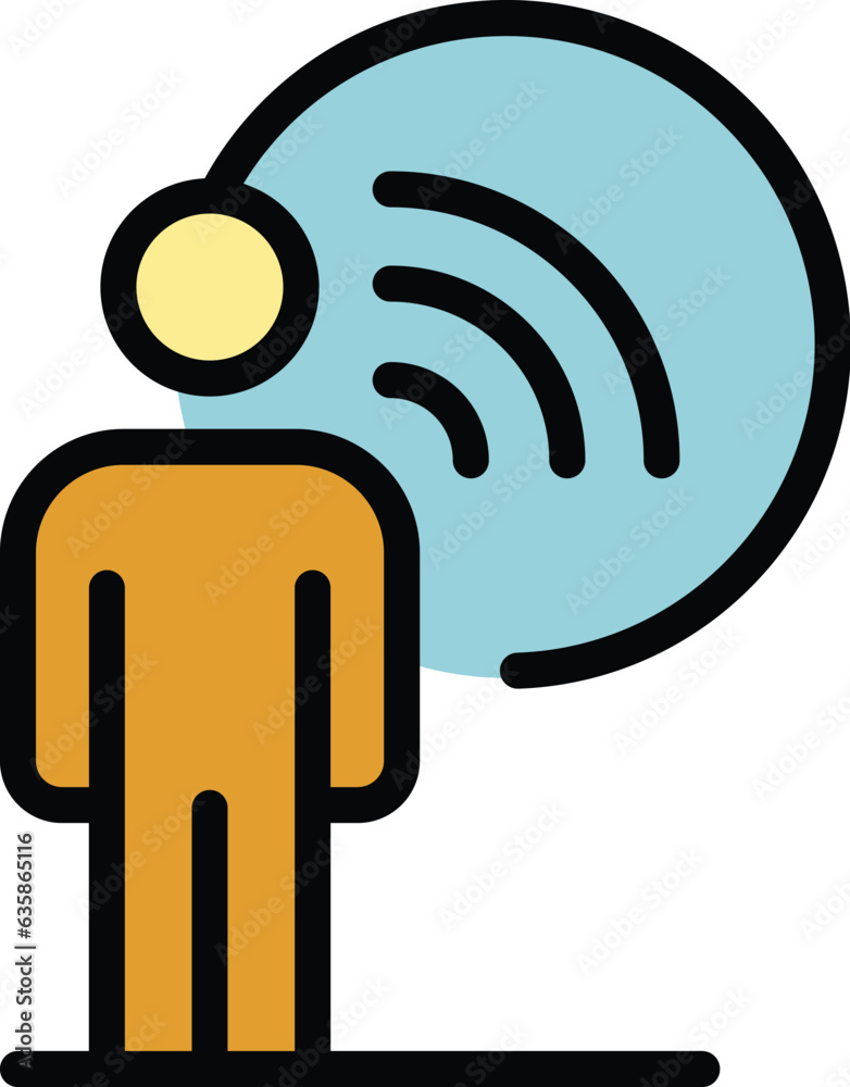 Wifi support icon outline vector. Computer education. Team group color flat Wifi support icon outline vector. Computer education. Team group color flat