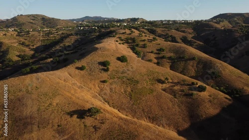 Aerial View of Santa Monica Mountains near Calabasas, Los Angeles County photo