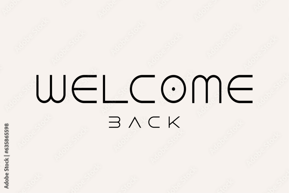 Welcome back black line lettering. Hand drawn modern calligraphy ...