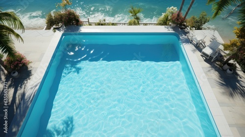 Pool water realistic top view