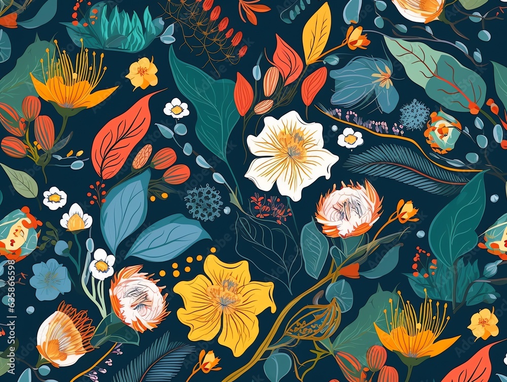 australia flowers pattern background