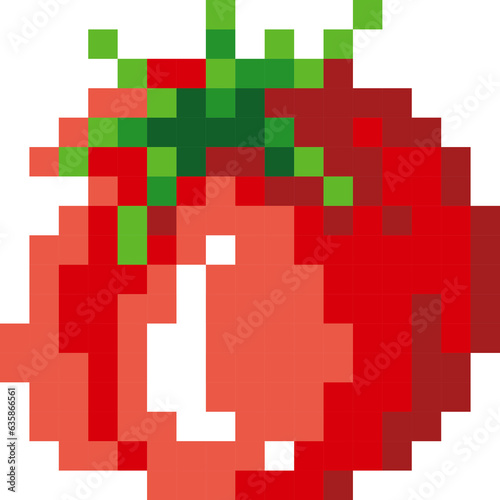 Tomato cartoon icon in pixel style
