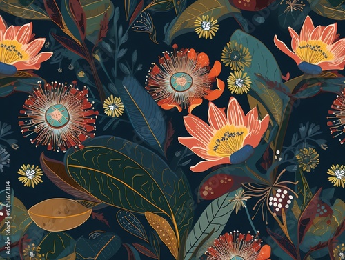 australia flowers pattern background