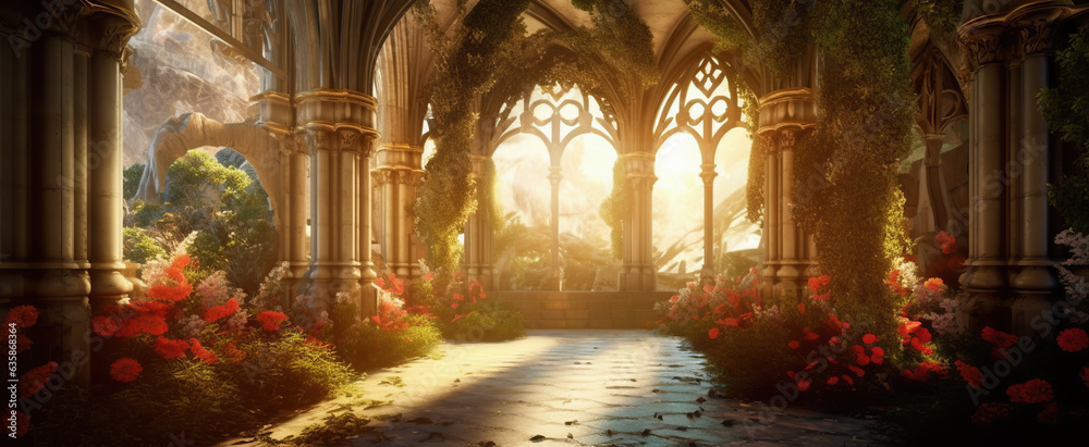 surreal, a beautiful secret garden. A quiet and bright place. surreal, a beautiful secret garden. A quiet and bright place.