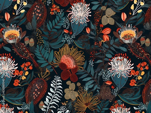australia flowers pattern background