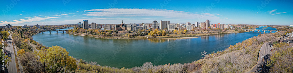 Fototapeta premium Heart of the City: Downtown Central Business District, Saskatoon, Saskatchewan