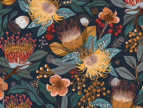 australia flowers pattern background photo