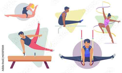 Various Illustration About Gymnastic Athlete