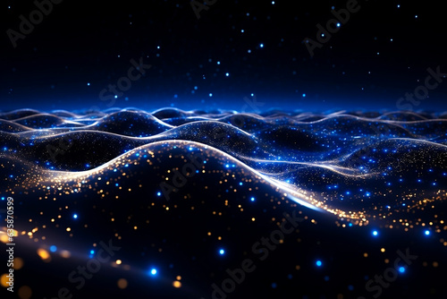 Wallpaper Mural An impressive 3D rendering that features a dynamic wave abstract background. Network and big data concept. Torontodigital.ca