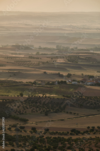 Panoramic views of the Central System from the Alcarria viewpoint in Guadalajara. Castilla la Mancha. Spain