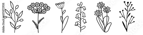 Wildflowers icon vector set. Wild flowers illustration sign collection. Flower symbol. Garden logo.