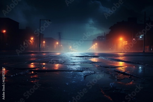 night lights, city after the rain