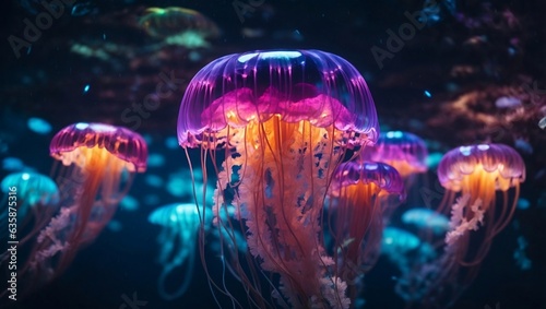 jellyfishes in underwater © Rasula