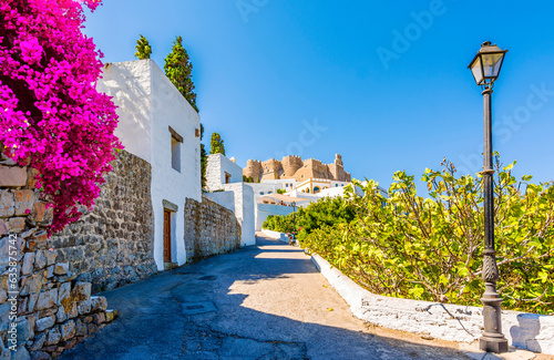 Fototapeta Naklejka Na Ścianę i Meble -  Chora Village old street view in Patmos Island