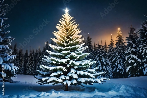 christmas tree in the night © Khalid Haseeb
