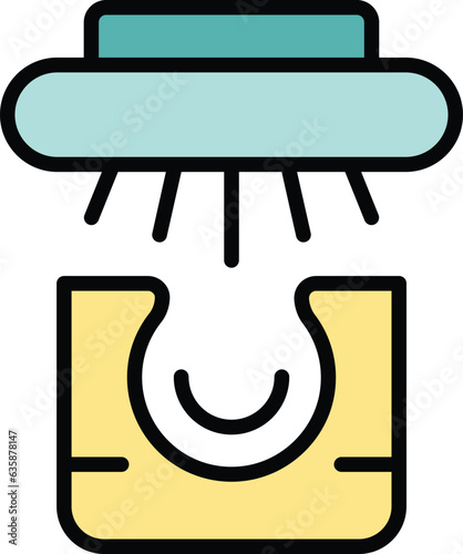 Hair epilation icon outline vector. Salon haircut. Barber beauty color flat