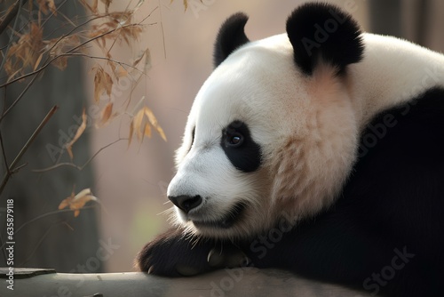 giant panda eating bamboo made by midjeorney