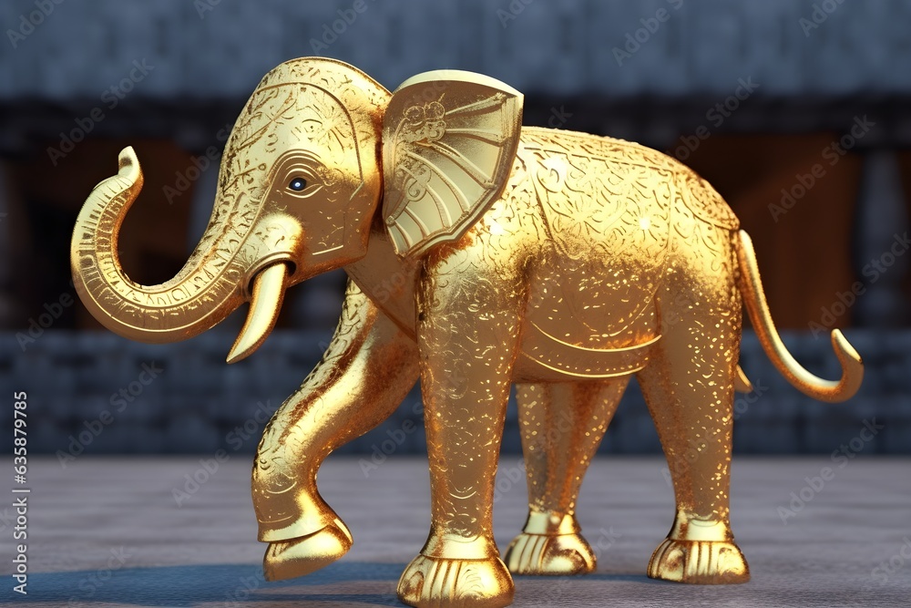 golden elephant statue