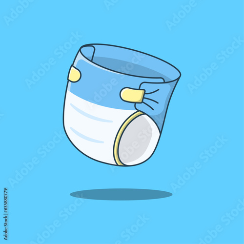 Free Cute Baby Diaper Vector Cartoon Illustration