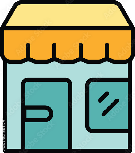 Street hair salon icon outline vector. Shampoo barber. Shampoo beauty color flat