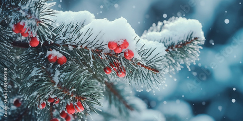 christmas tree in snow