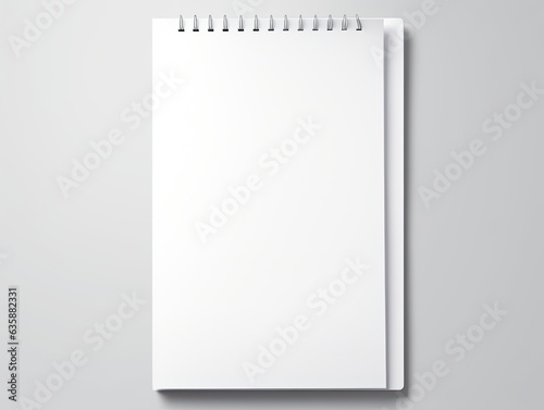 Top view blank paper. Desktop mock up, Flat lay of grey working table background with office equipment, mockup greeting card