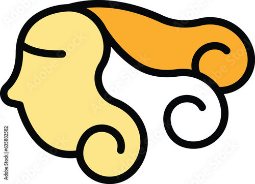 Woman hair care icon outline vector. Barber shampoo. Salon hairdresser color flat