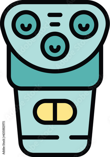Electric razor icon outline vector. Woman salon. Beauty cut color flat
