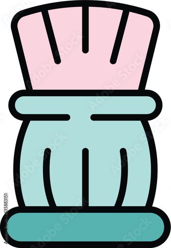 Barber brush icon outline vector. Salon care. Man equipment color flat