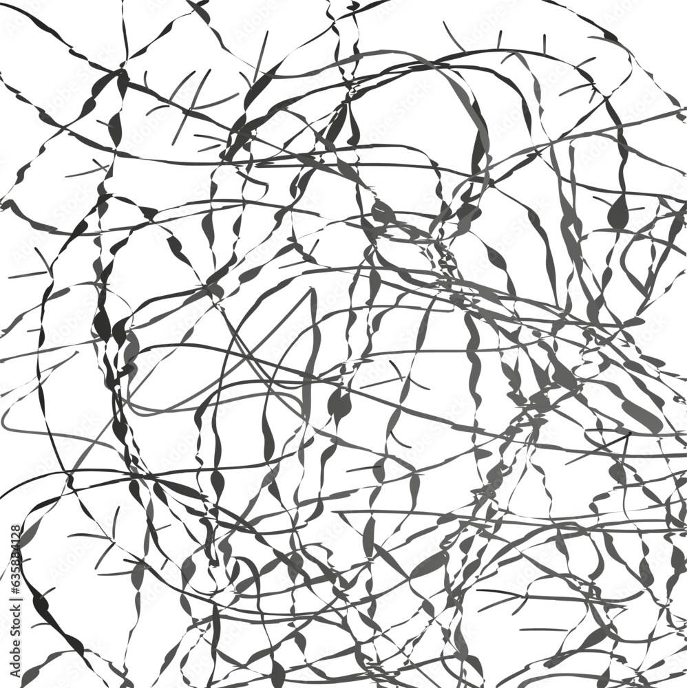 Tangled barbed wire with needles and thickenings. Tangled barbed wire with needles and thickenings.