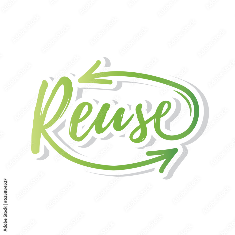 Reuse sign with rotate arrows in linear style, icon, vector, sticker. Reuse sign with rotate arrows in linear style, icon, vector, sticker.