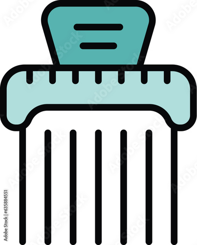 Comb hair icon outline vector. Salon beauty. Care equipment color flat