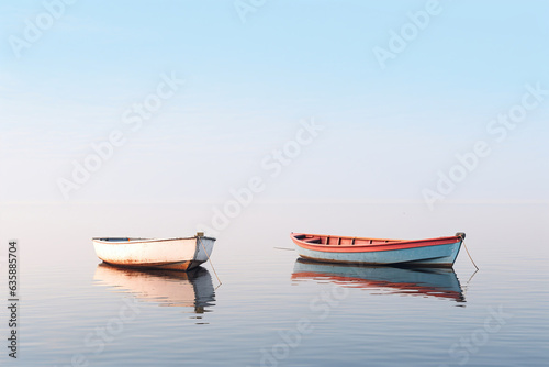 boats on the sea, calm relaxing photo