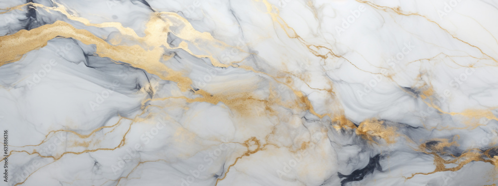 Naklejka premium texture of white marble slabs with gray and gold veins. Generative Ai. 