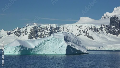 Wallpaper Mural Antarctica. Beautiful nature. Landscape with icebergs in the ocean, mountains and glaciers. Global warming and climate change. Eco-tourism and ecology. Torontodigital.ca